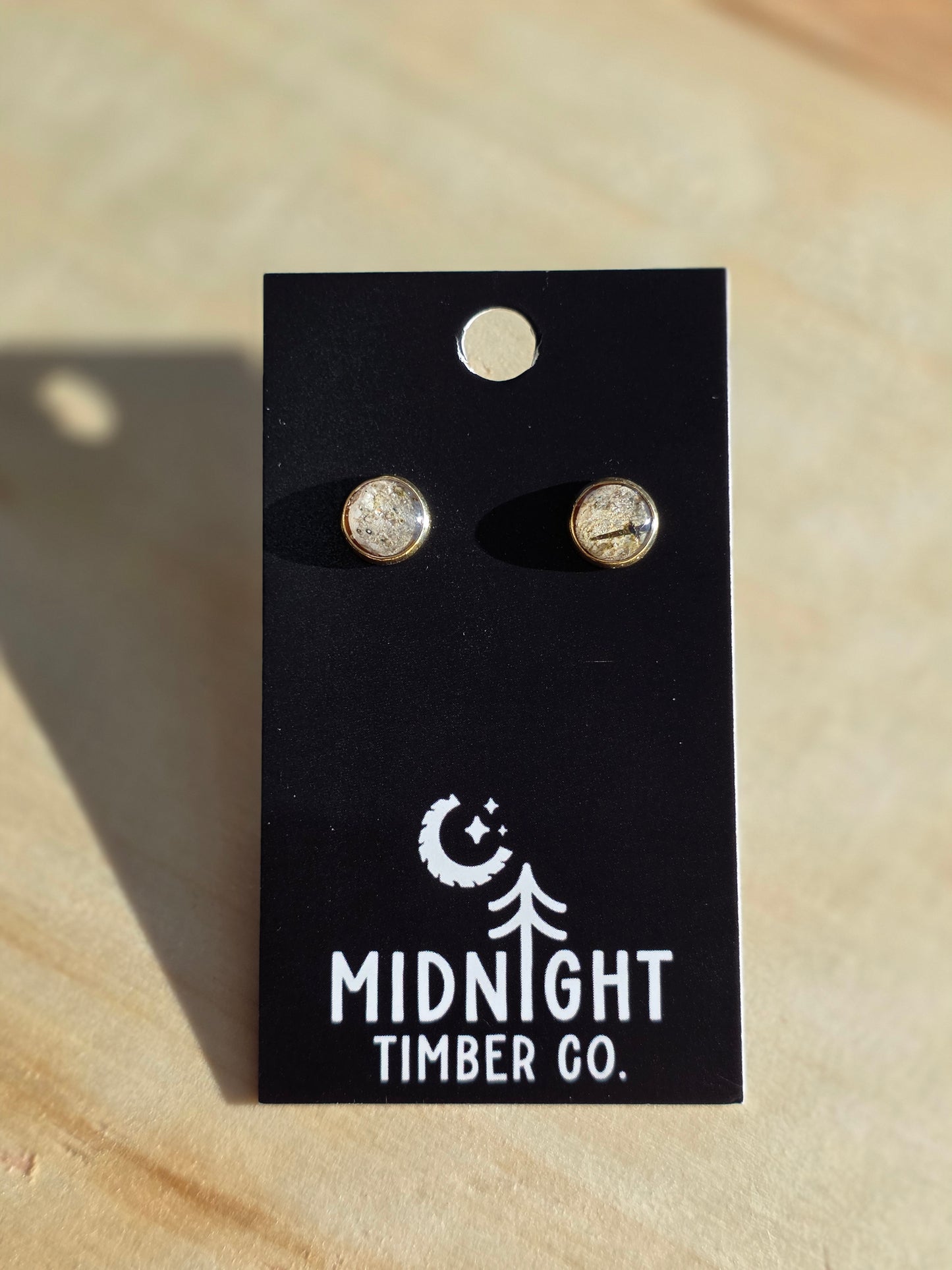 Gold Plated Birch Bark Stud Earrings