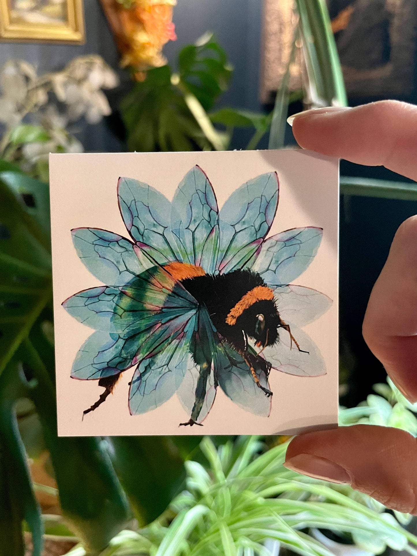 Bee In The Flower Art Print 8x8