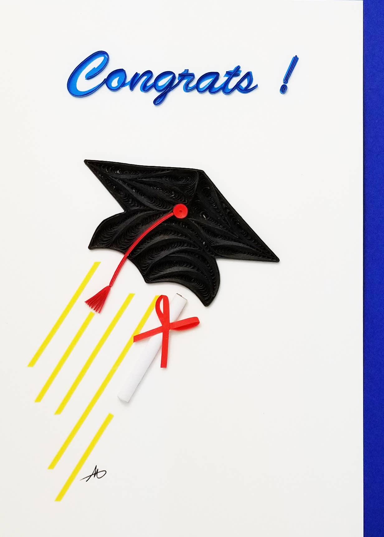 Graduation Cap Quilled Greeting Card