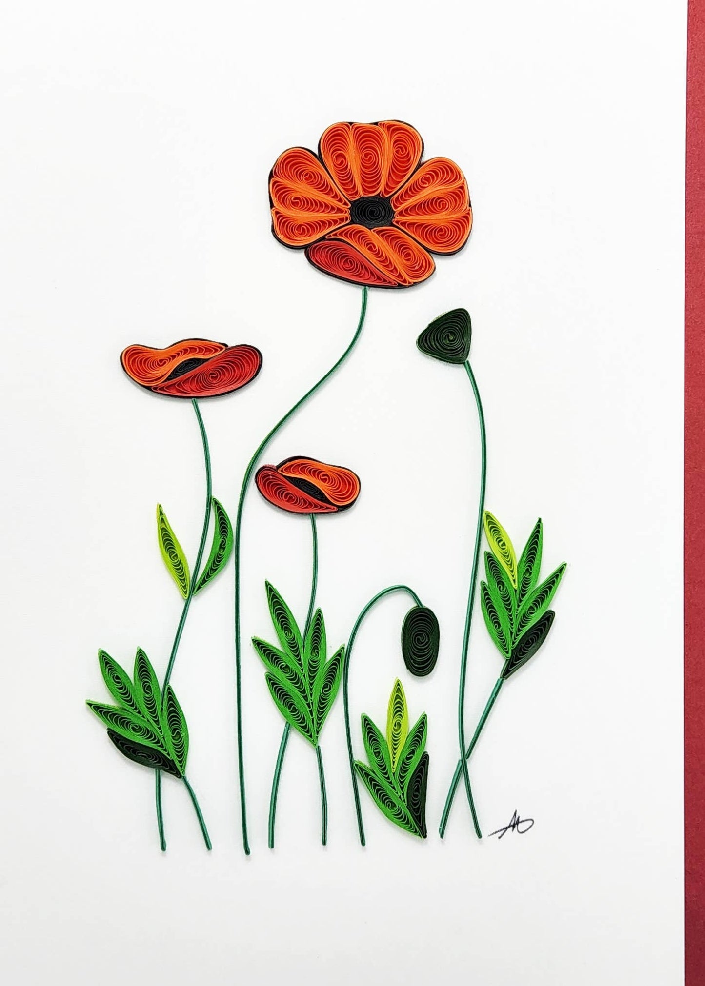 Poppy Quilled Greeting Card