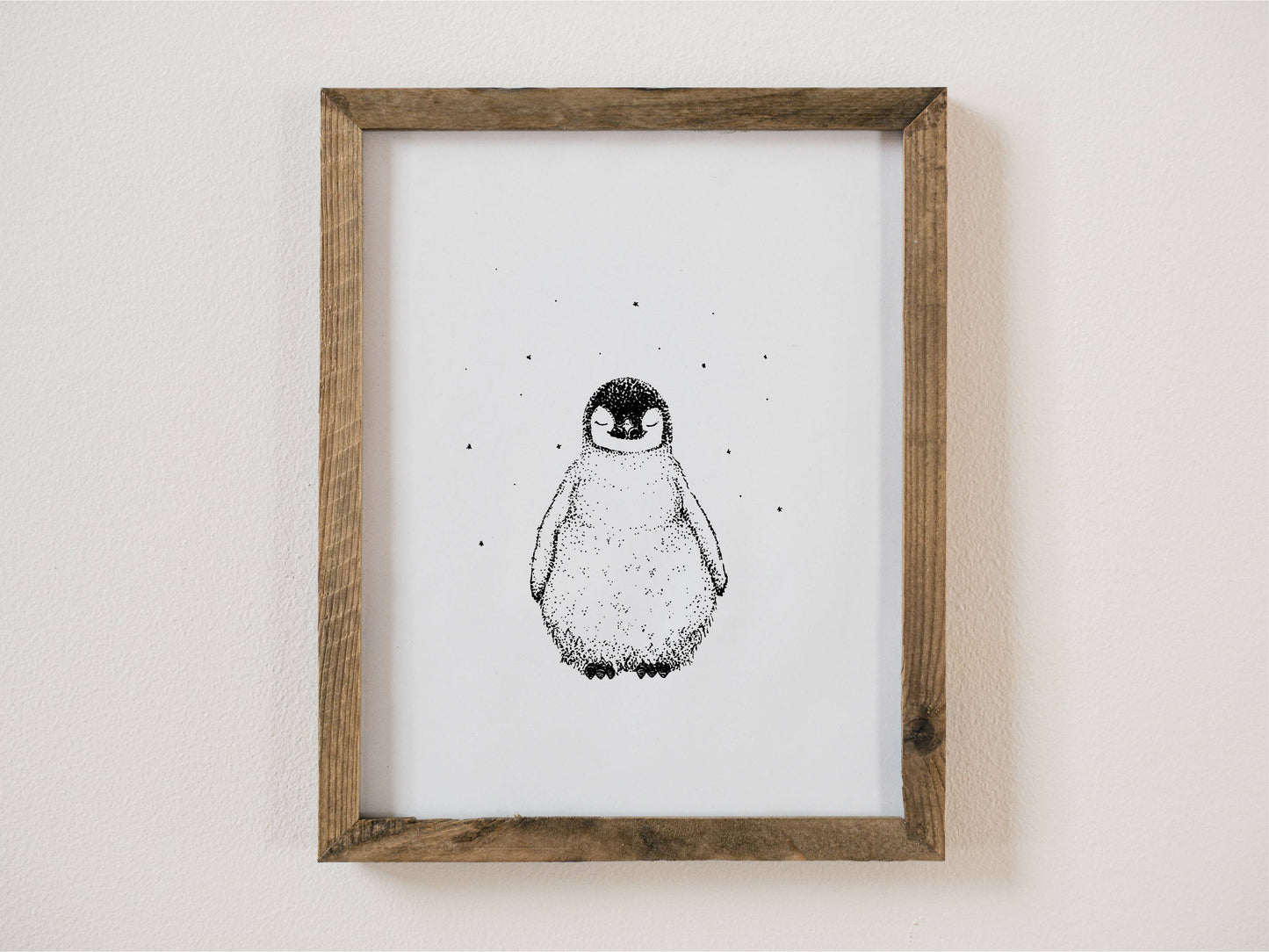 Snowy Penguin Giclée 8x10 Art Print
