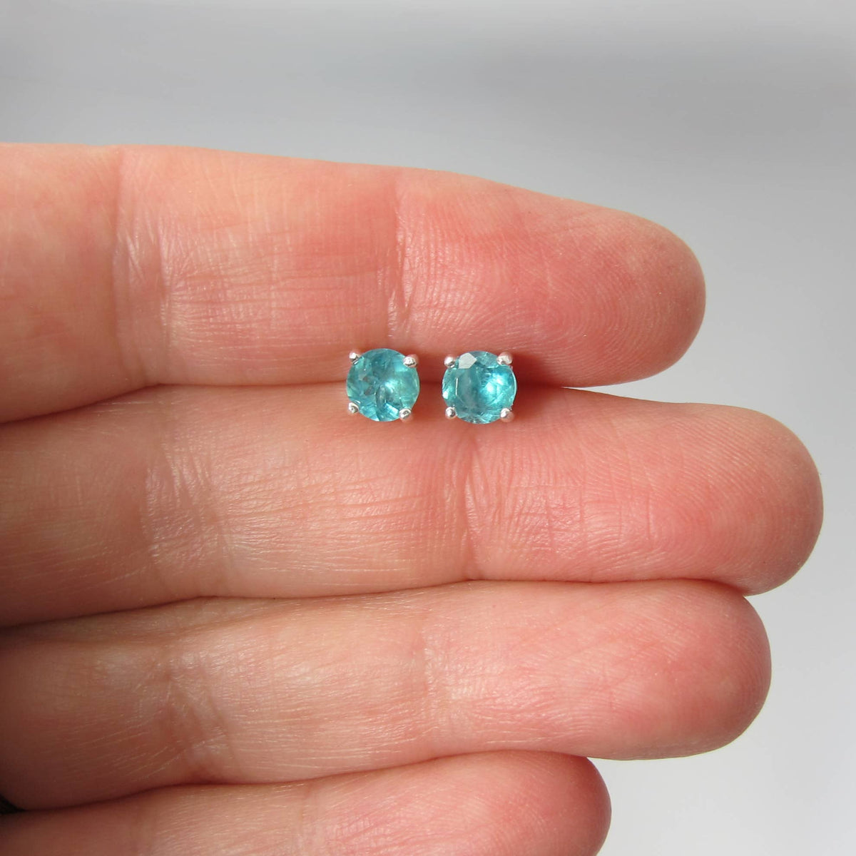 Rare Grandidierite Sterling Silver Stud Earrings