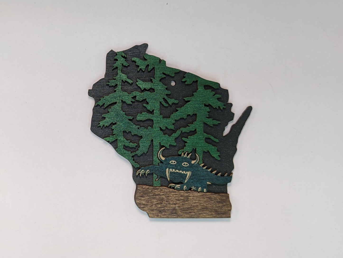 Rhinelander Hodag: Wisconsin Wood Ornament Art