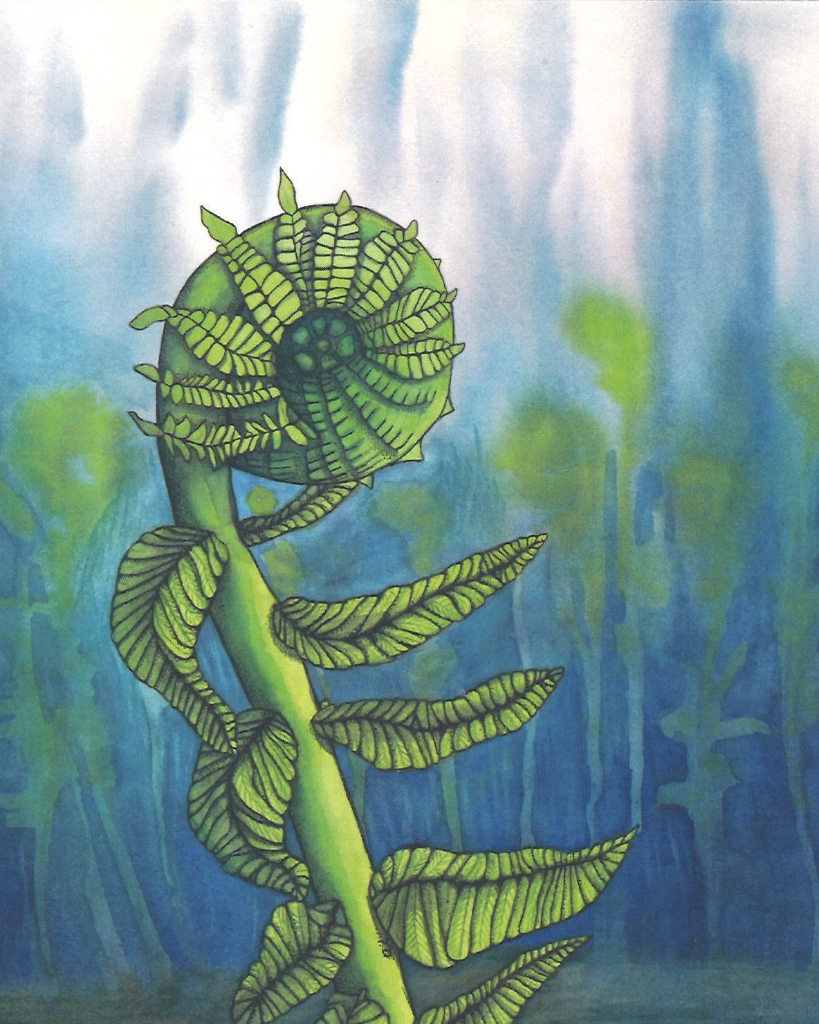 Fiddlehead Blues Greeting Card