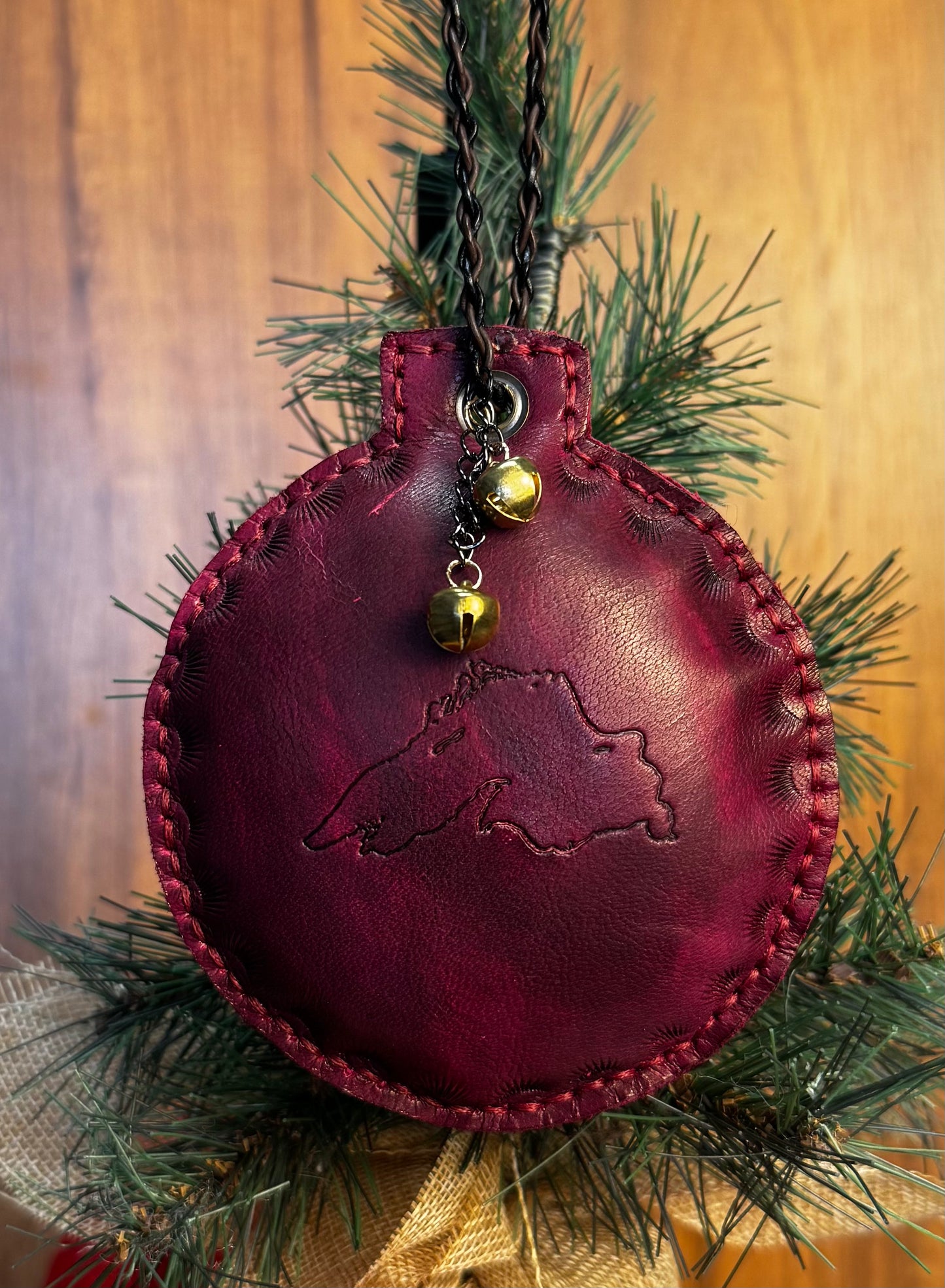 Leather Lift Bridge/Lake Superior Pillow Ornament