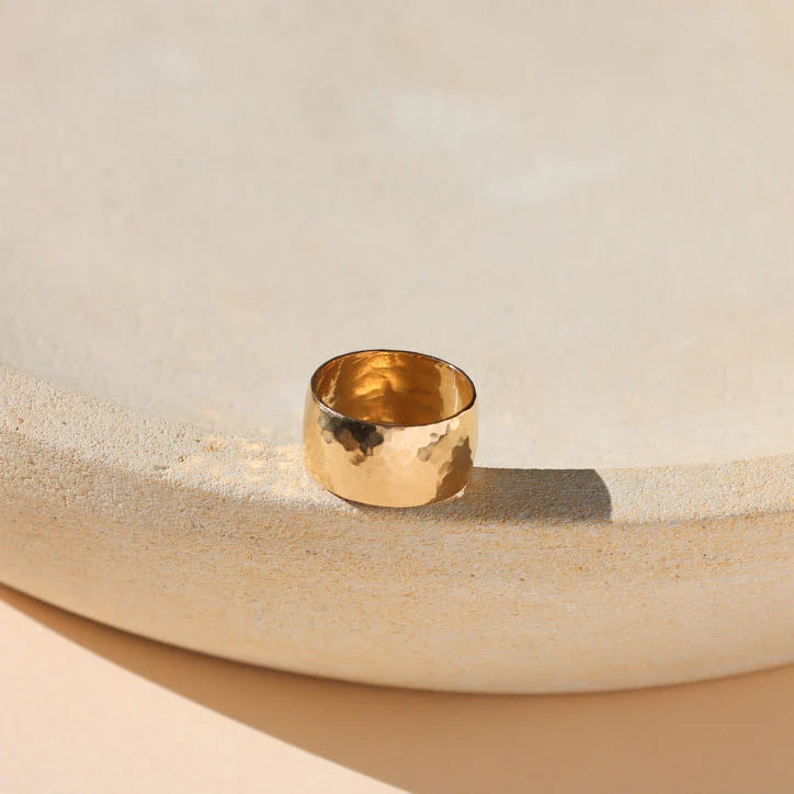 Hammered 14K Gold Fill Dome Ring