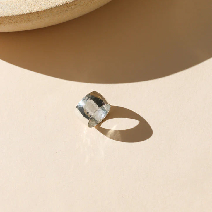 Hammered Sterling Silver Dome Ring