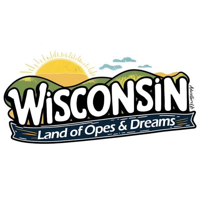 "Land of Opes and Dreams" Wisconsin | Vinyl Waterproof Sticker