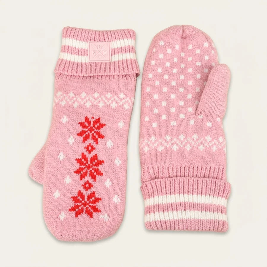 Pink Hour Jacquard Mitten