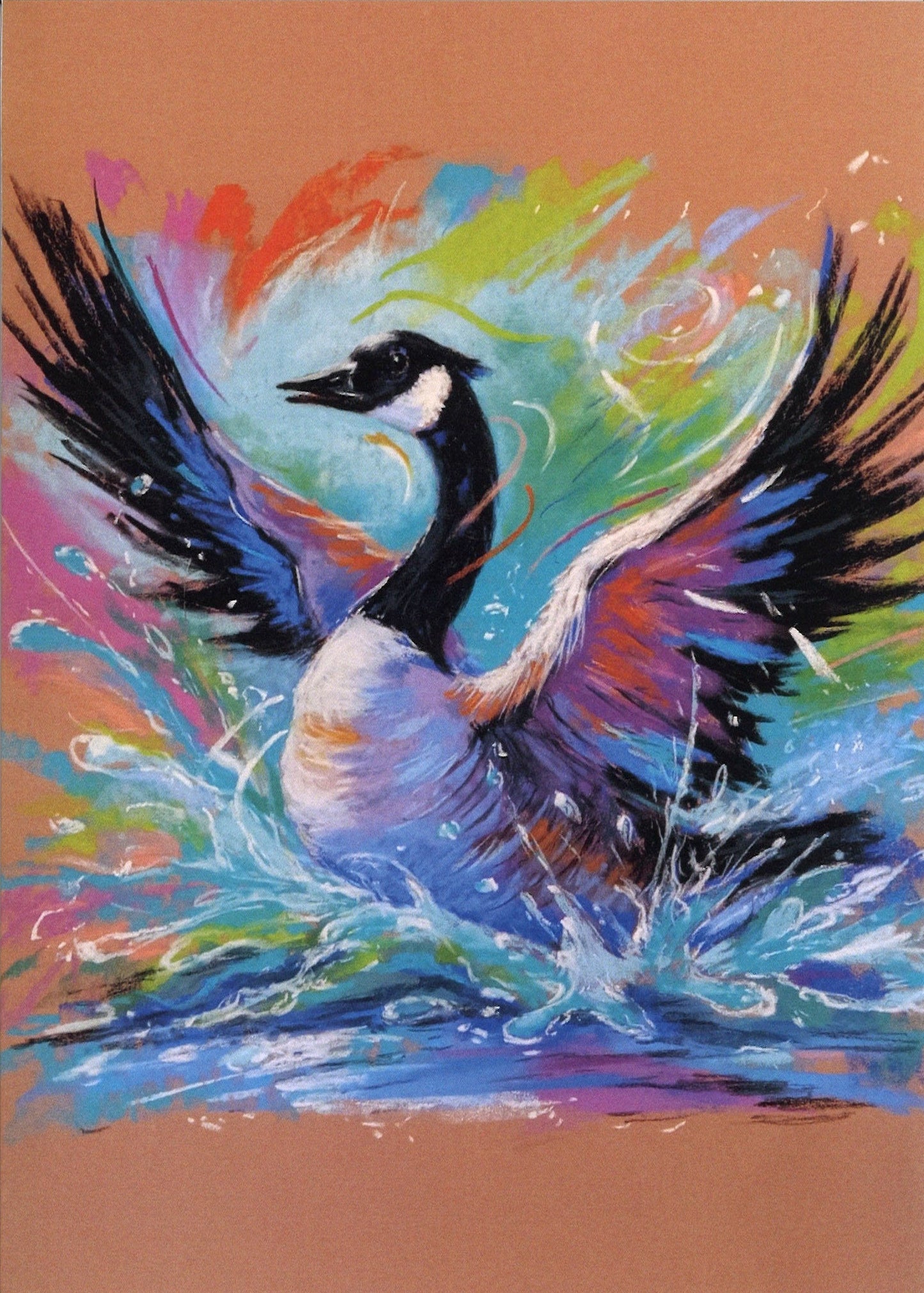 Swimming Goose Greeting Card
