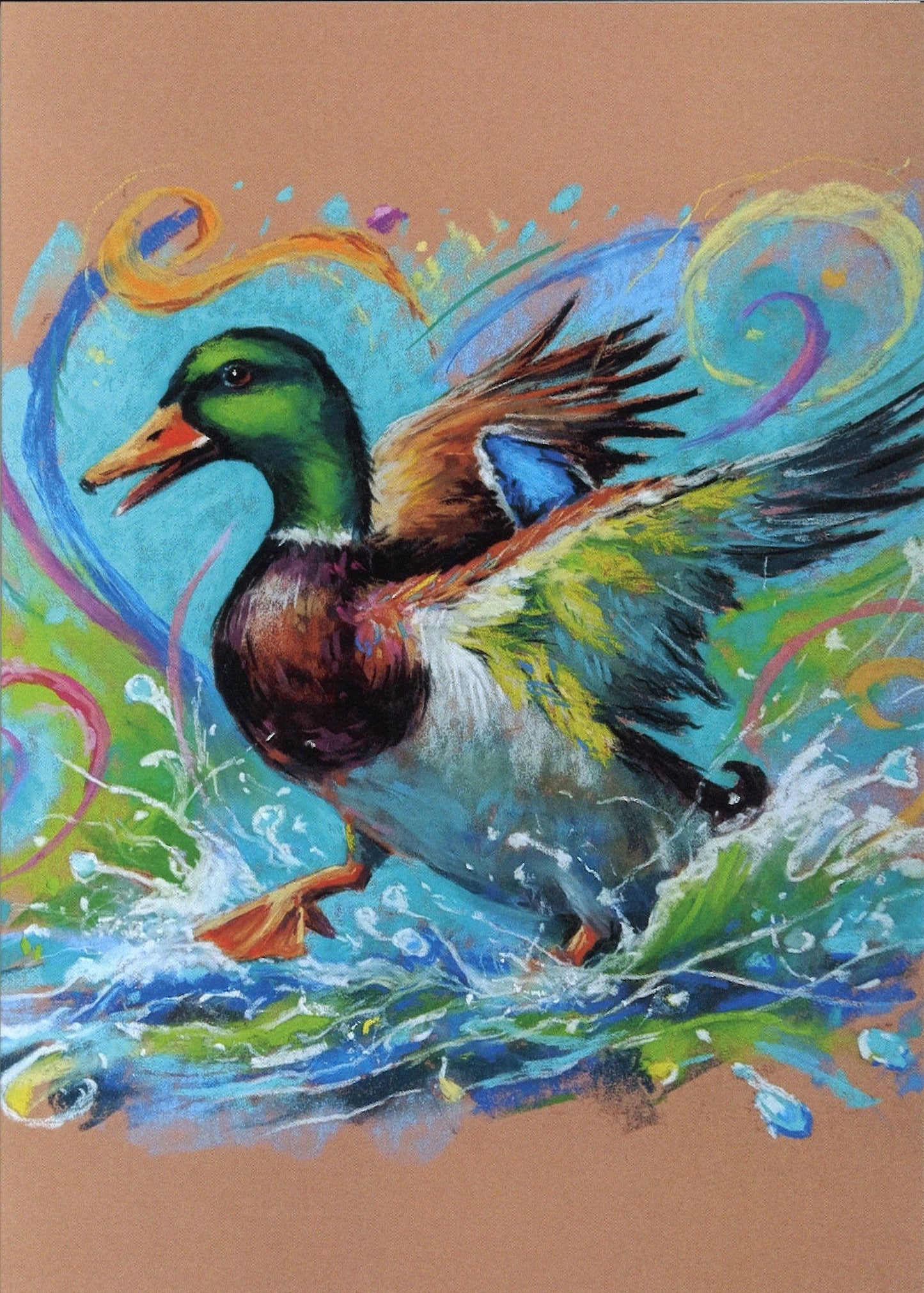 Swimming Mallard Greeting Card