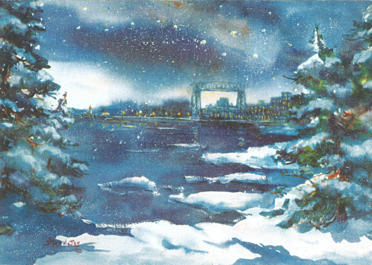 Winter Silences- Duluth Harbor Greeting Card