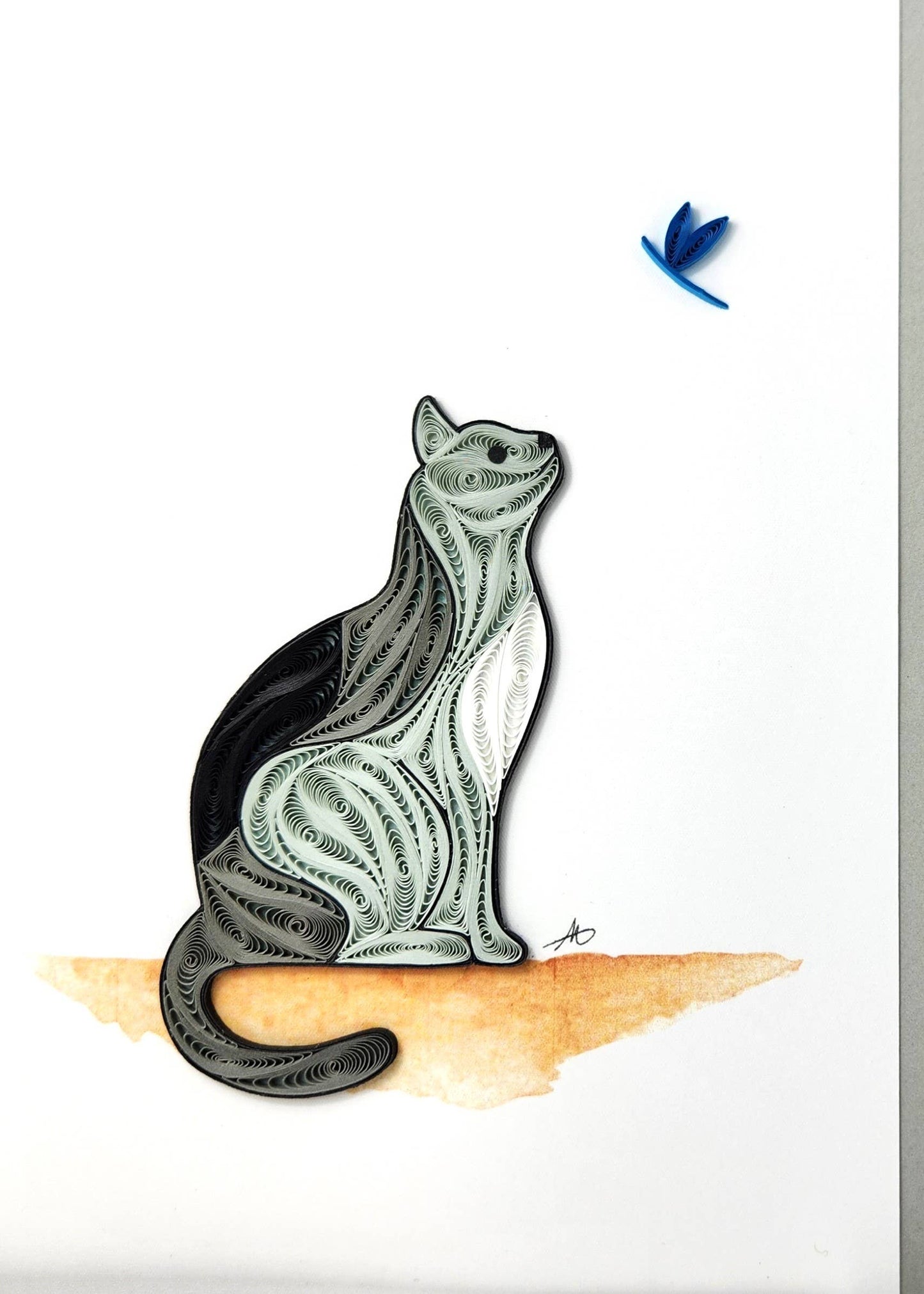 Cat Quilled Greeting Card