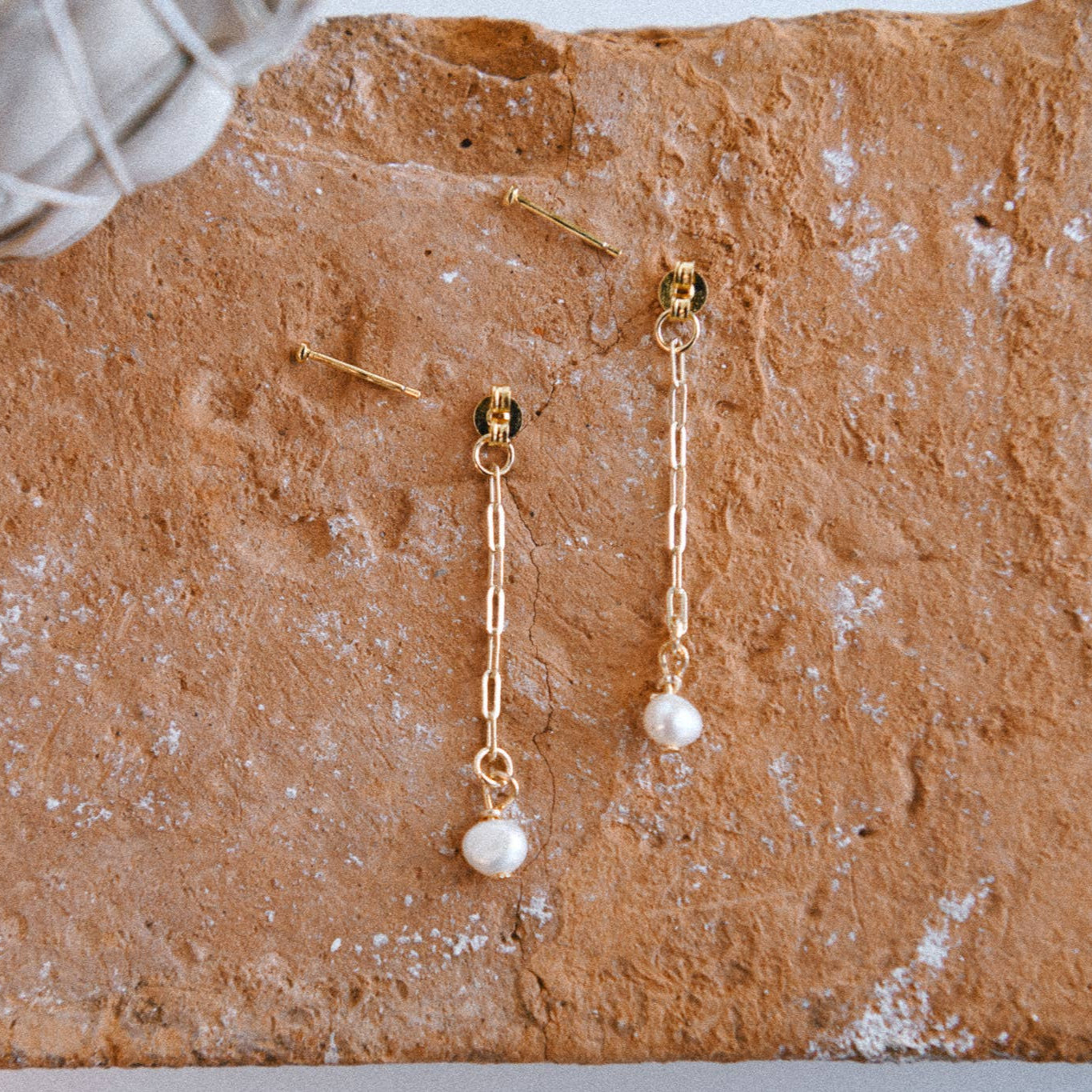 Stardust Glow Pearl Front and Back Drop Earrings