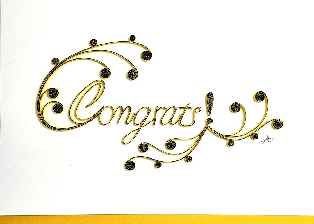 "Congrats" Quilled Greeting Card