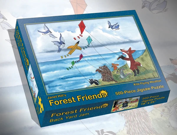 Kite Flying | Janet Hill's Forest Friends 500 Piece Jigsaw Puzzle