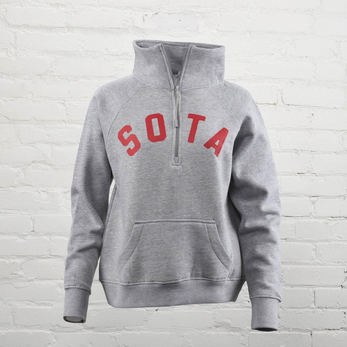 Women's Lila 1/2 Zip Sweatshirt | Athletic Heather Grey/Berry