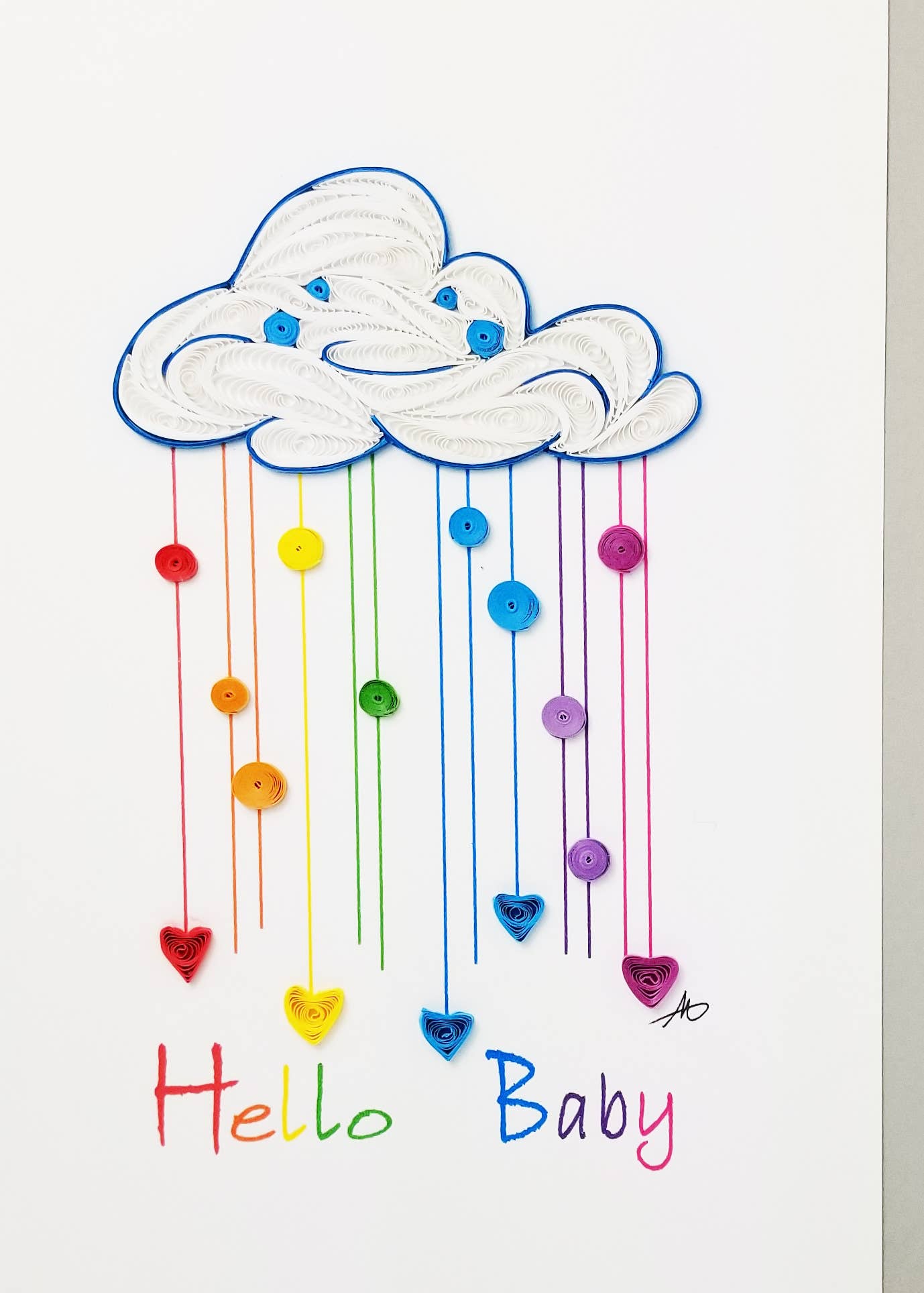 Hello Baby Quilled Greeting Card