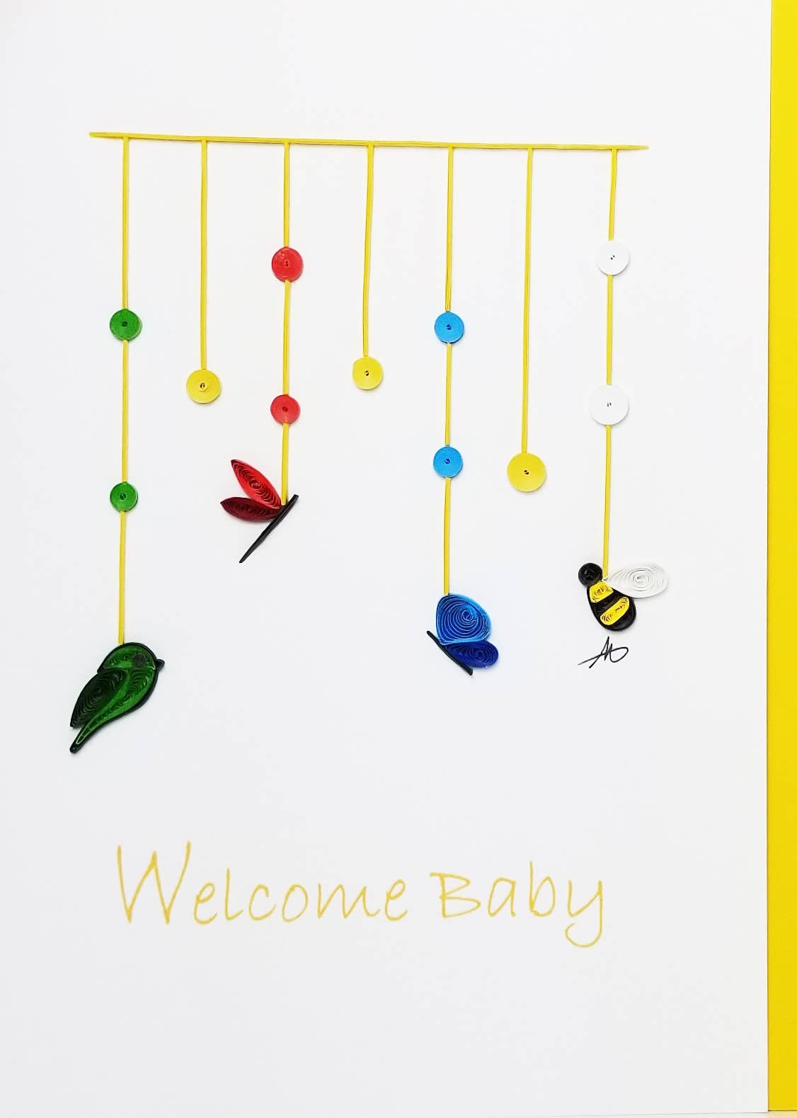 Welcome Baby Quilled Greeting Card