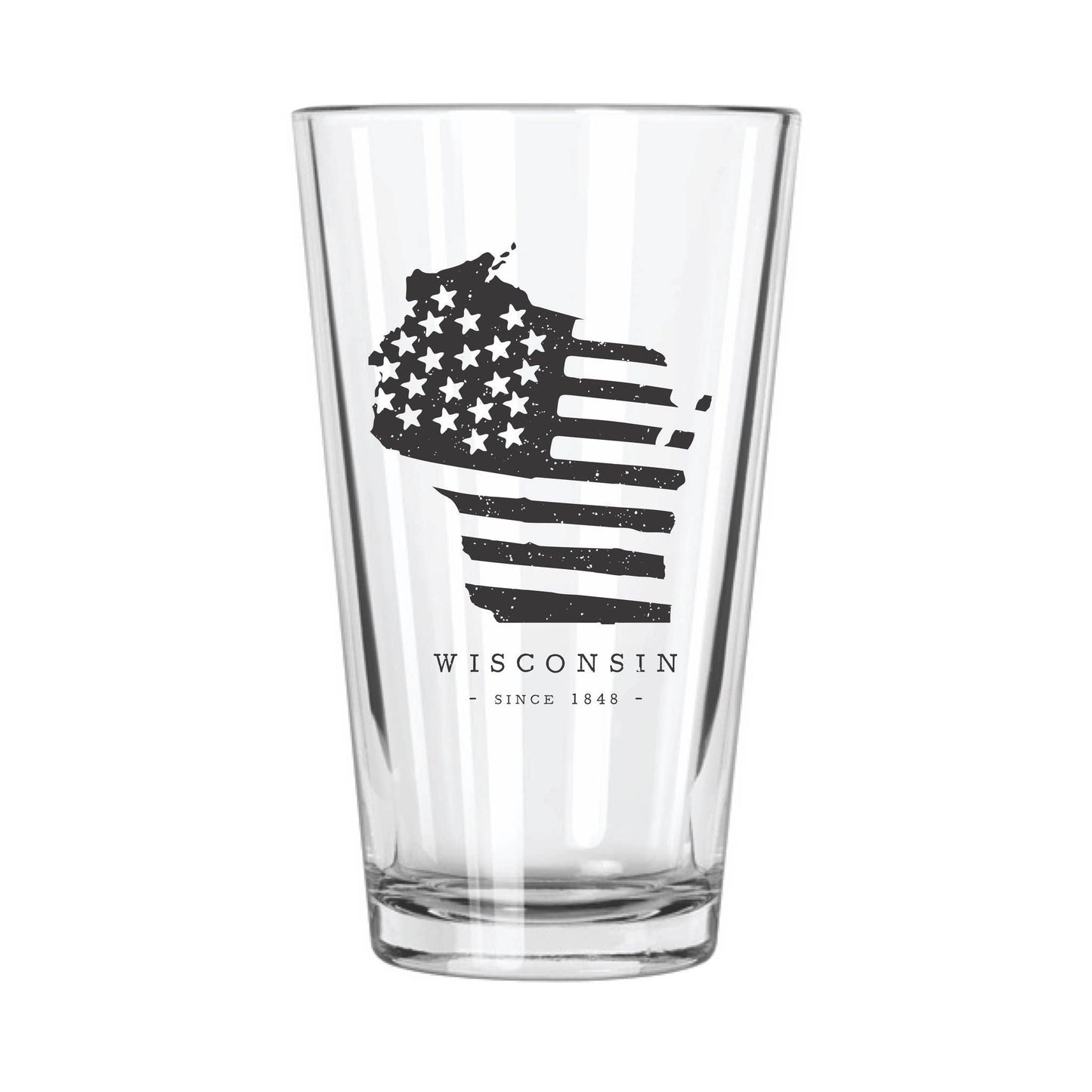 American Road Trip Pint Glass - Wisconsin
