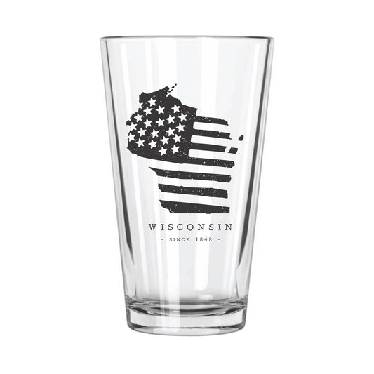 American Road Trip Pint Glass - Wisconsin