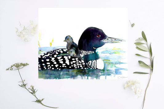 "Loon Love" Loon Watercolor Print