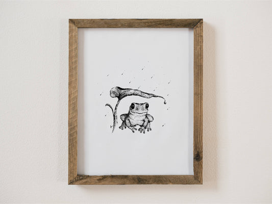 Rainy Frog Giclée 8x10 Art Print