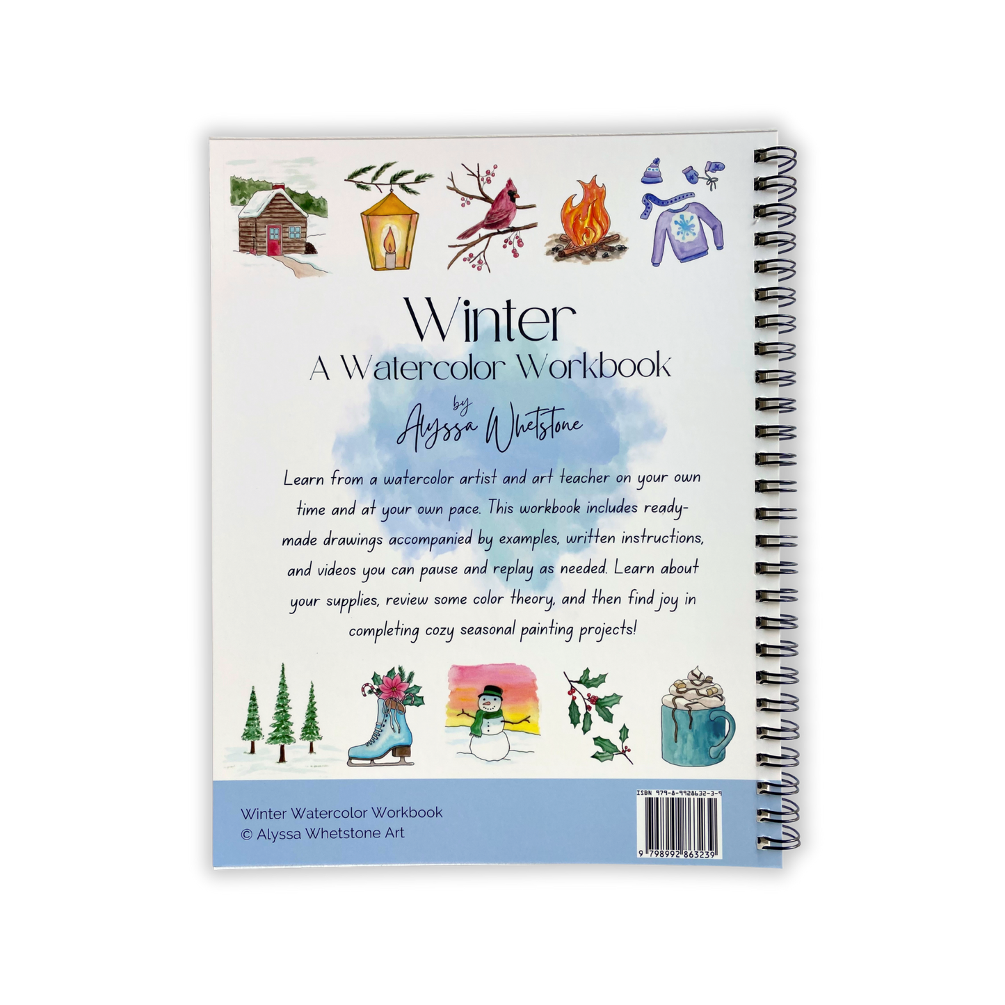 Winter Watercolor Workbook - with Video Directions