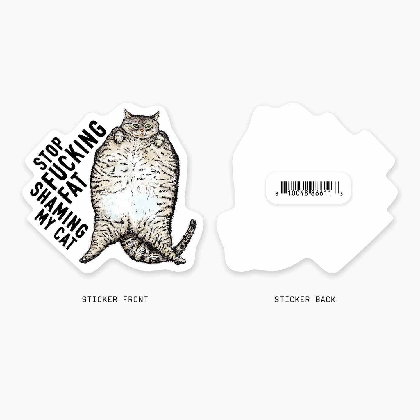 Fat Cat - 3" Art Sticker