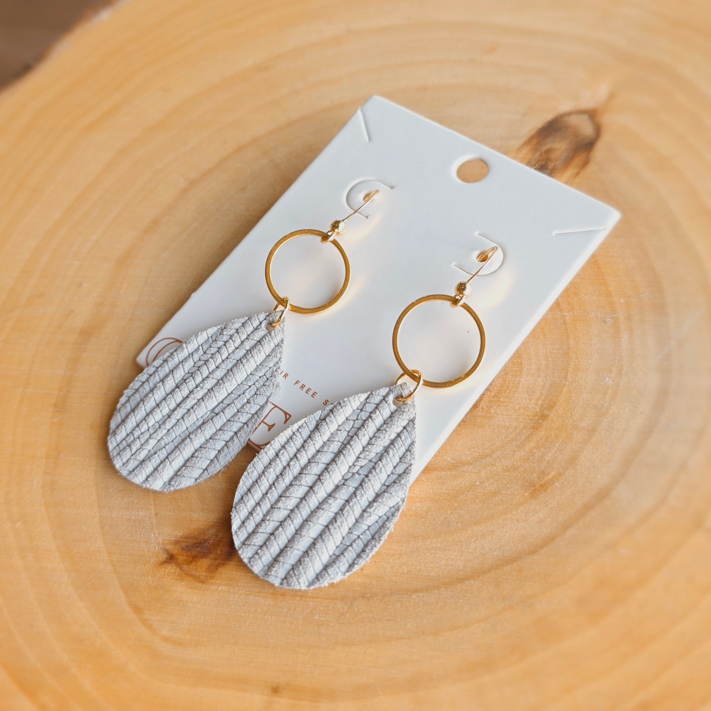 Small Teardrop Leather Earring