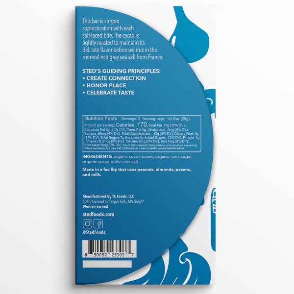 French Grey Sea Salt 2 oz Chocolate Bar