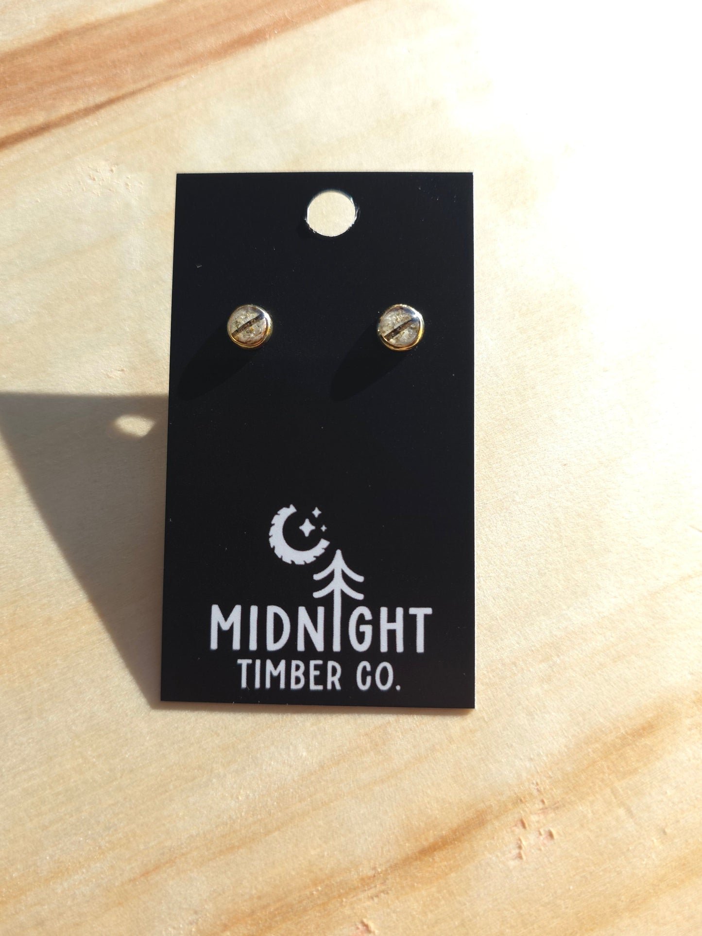 Gold Plated Birch Bark Stud Earrings