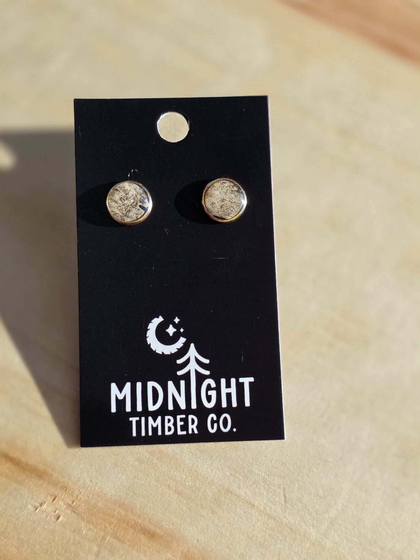 Gold Plated Birch Bark Stud Earrings