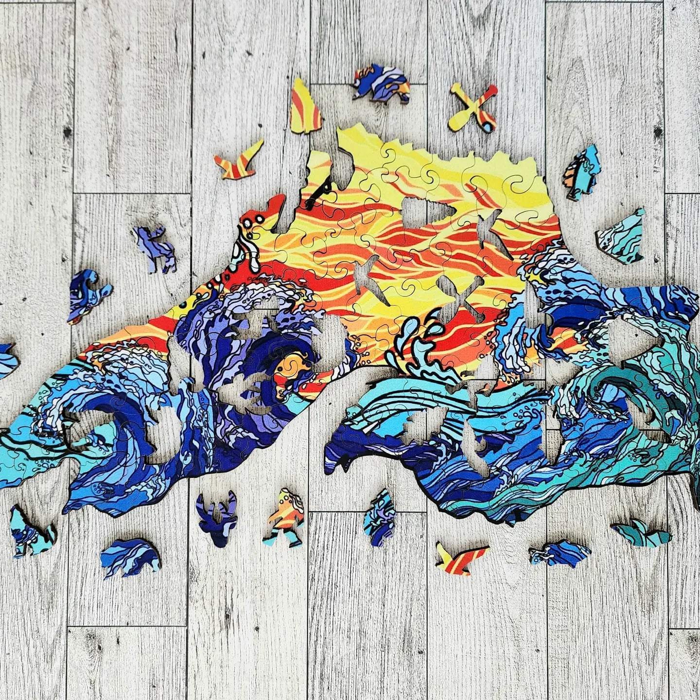 Lake Superior Waves Wooden Jigsaw Puzzle