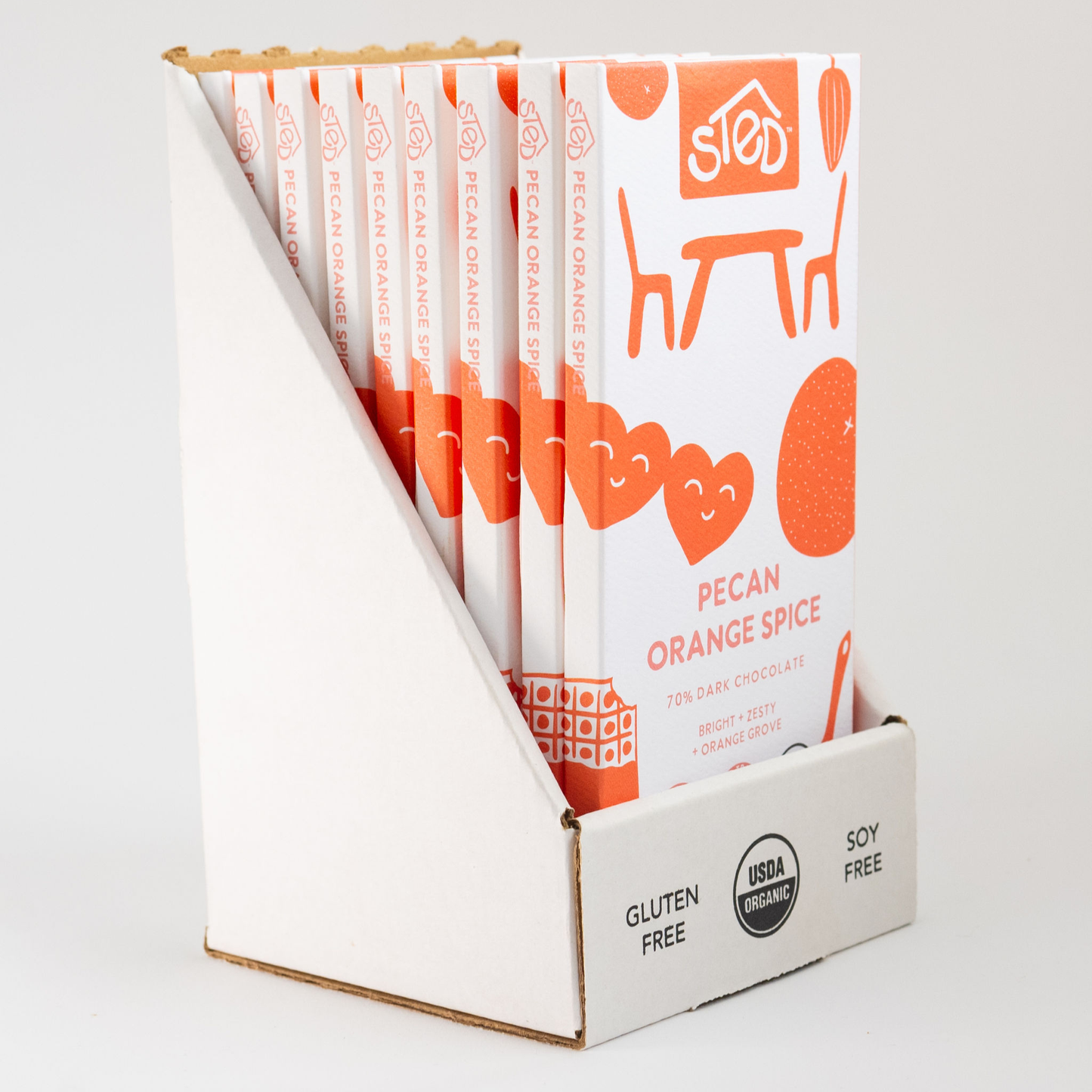 Pecan Orange Spice 2 oz Chocolate Bar