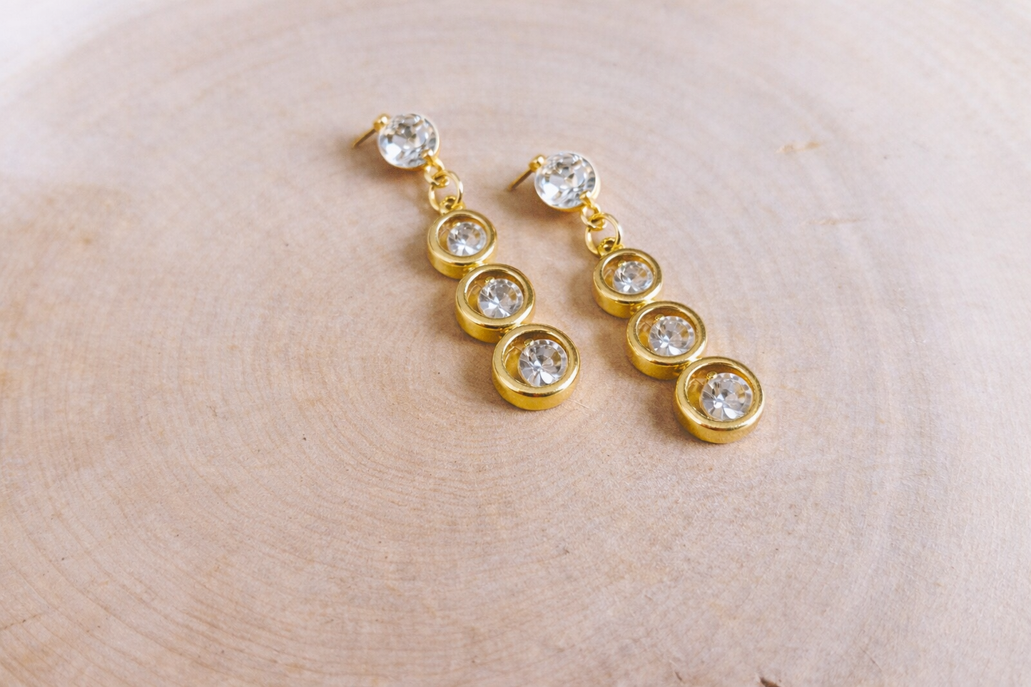 Triple CZ Drop Earrings
