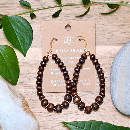 Teardrop Wood Earrings