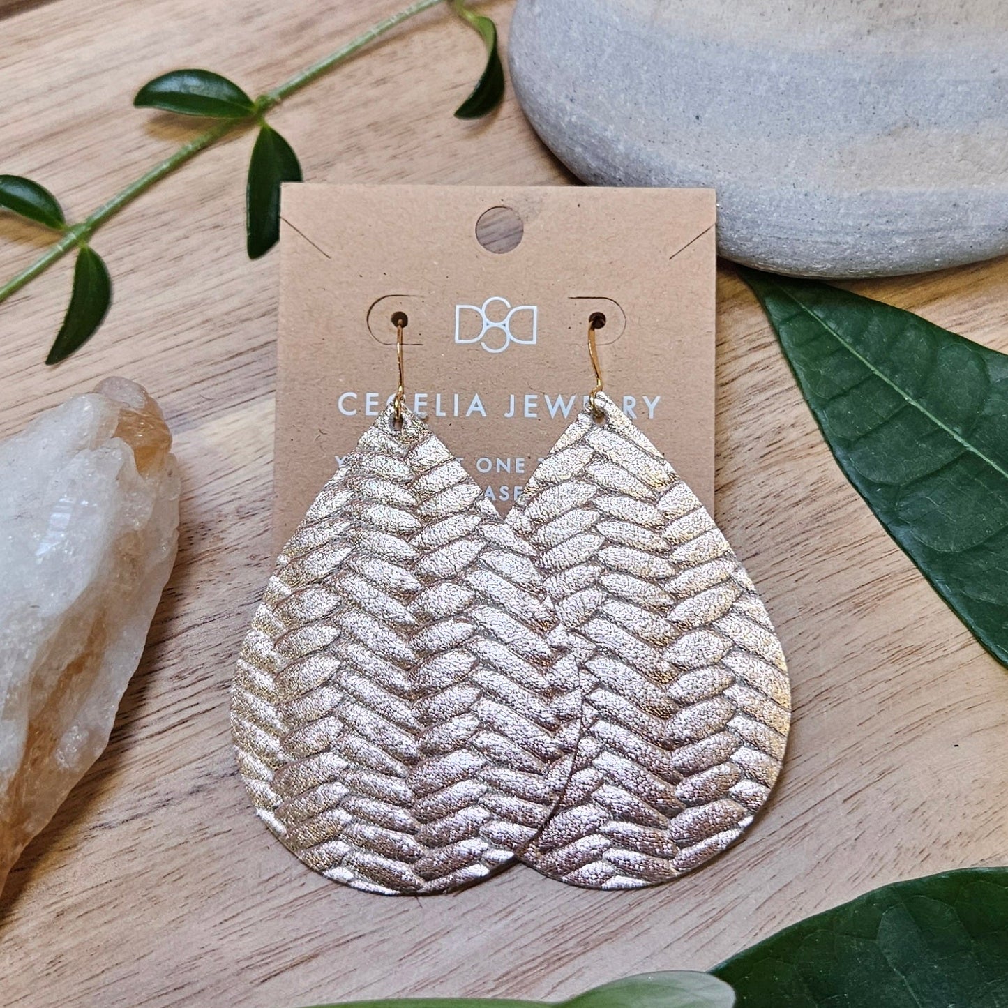 Teardrop Embossed Earrings