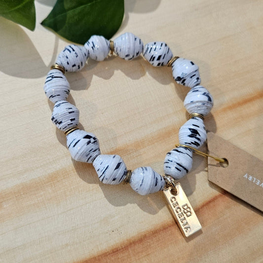Speckled White Bracelet