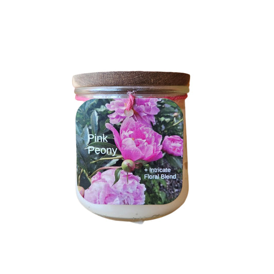Pink Peony Natural Coconut Wax Candle 5 oz.