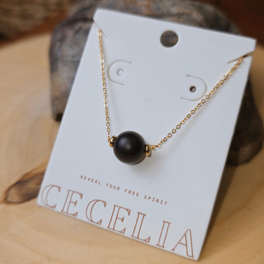Simple Black Bead Necklace