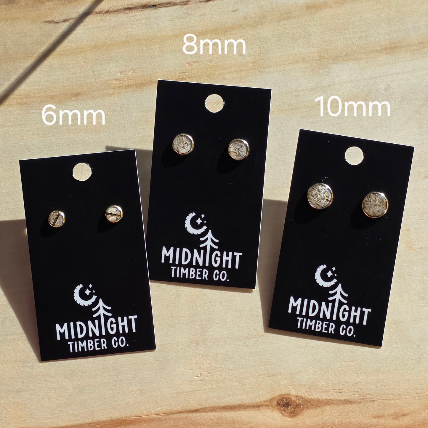 Gold Plated Birch Bark Stud Earrings