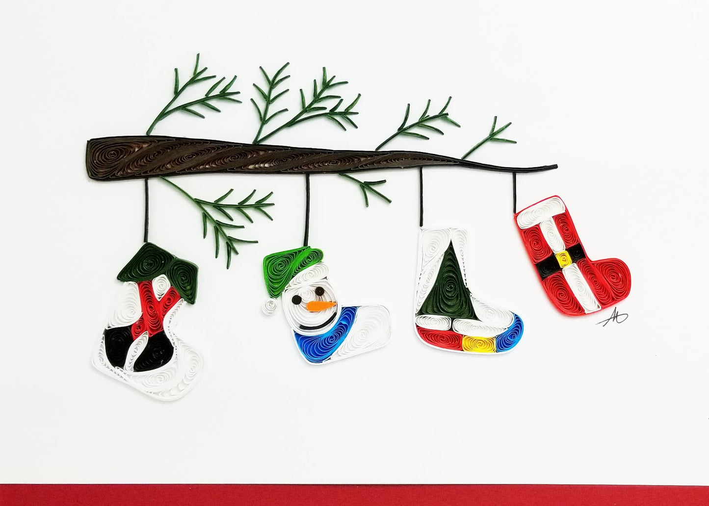 Stockings Quilled Greeting Card