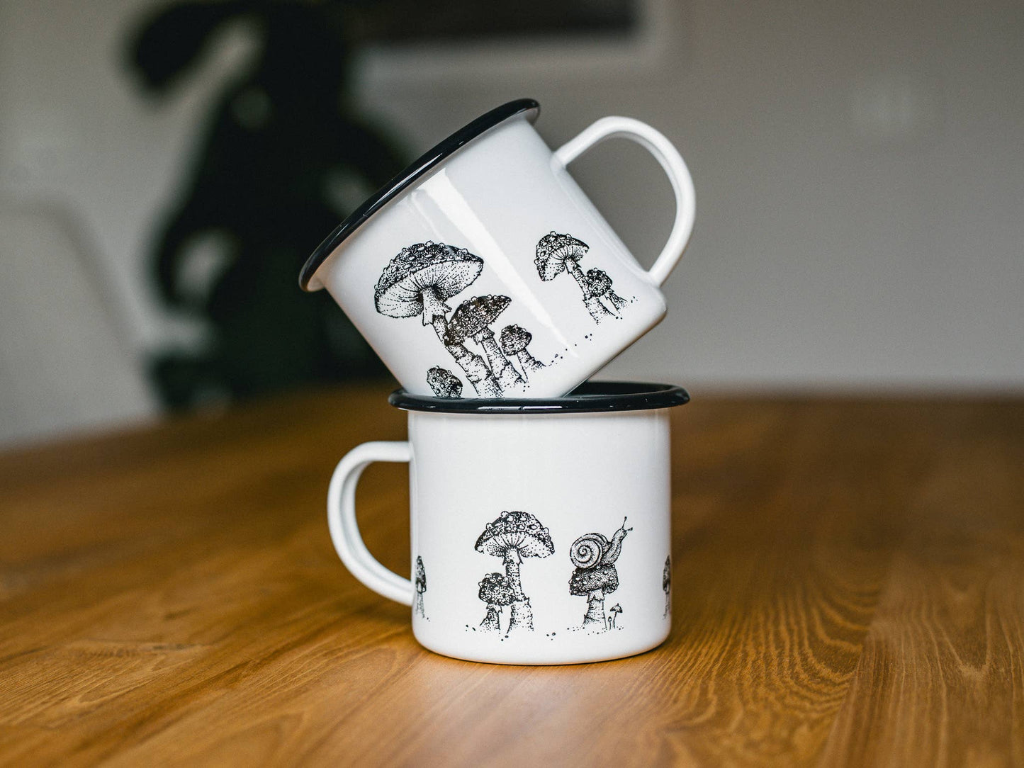 Mushroom Garden 10 oz Enamelware Camping Mug