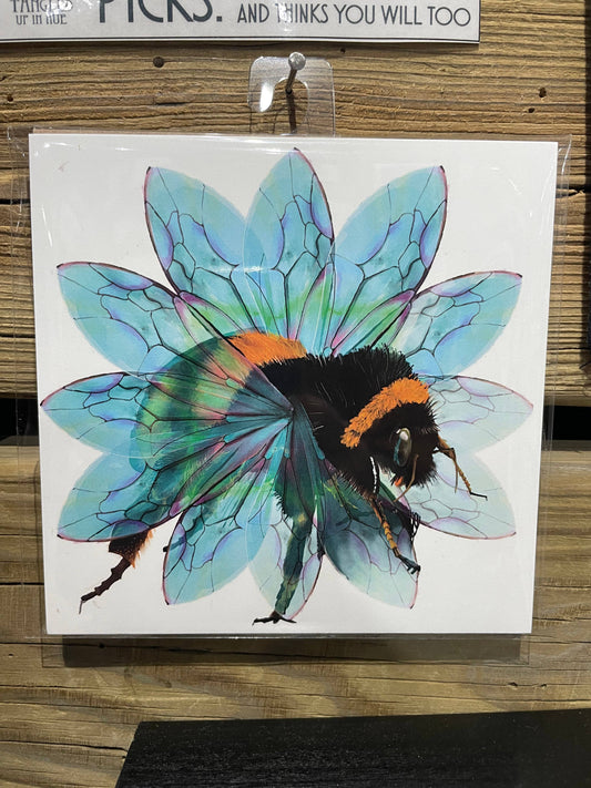 Bee In The Flower Art Print 8x8