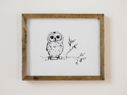 Baby Owl Giclée 8x10 Art Print