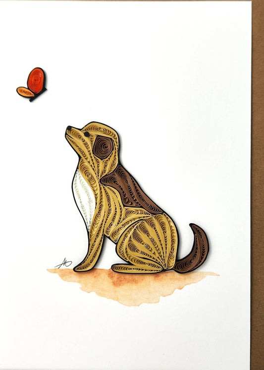 Dog Quilled Greeting Card
