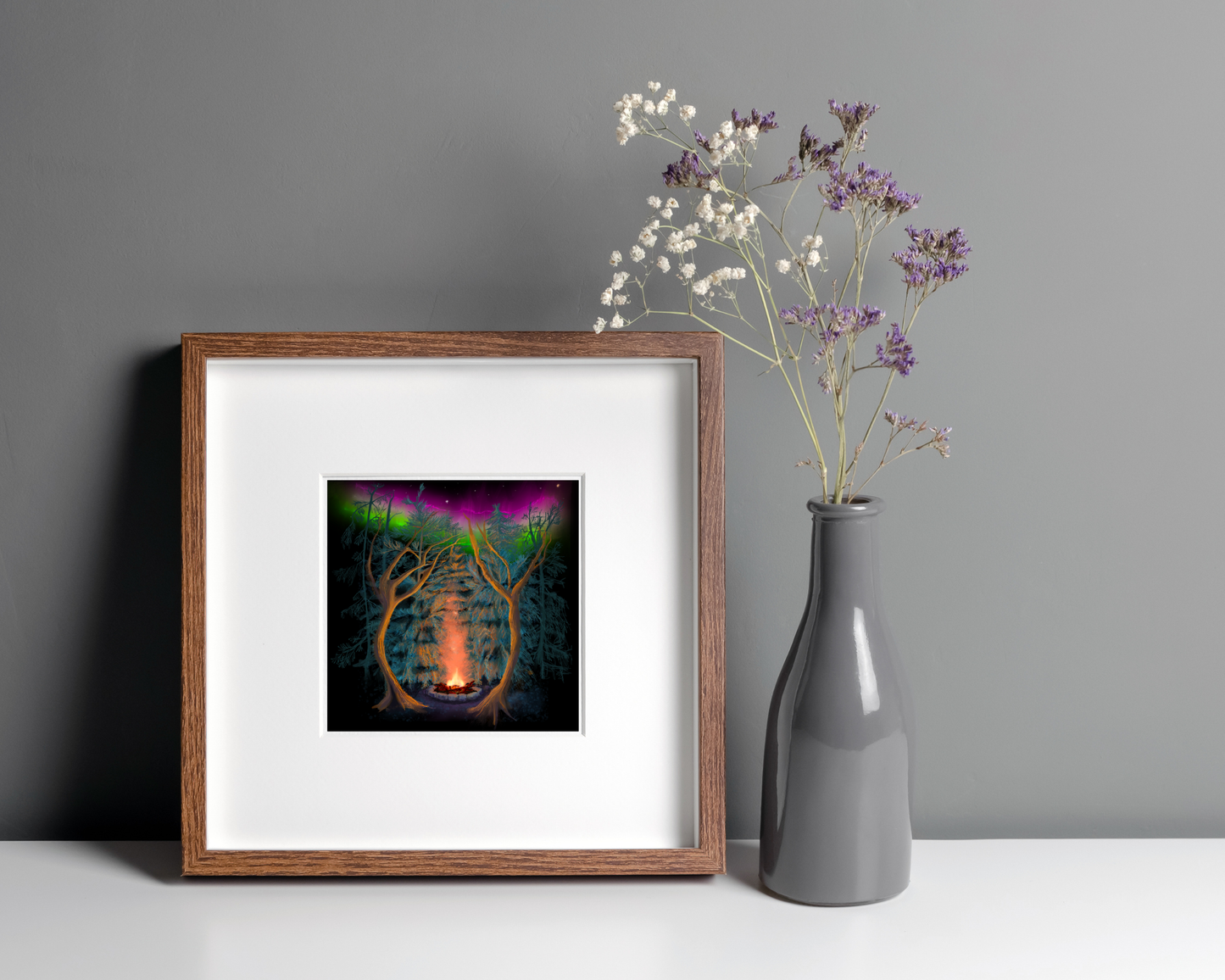 Northwoods Campfire Print 8x8