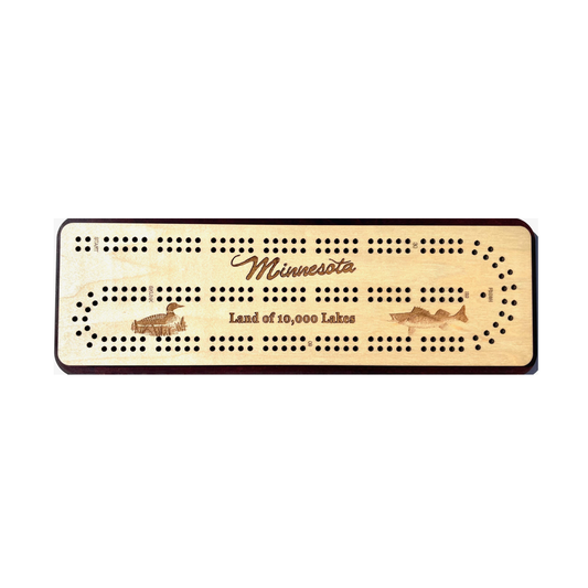 Minnesota Travel 2 Track (10,000 Lakes) Cribbage Board