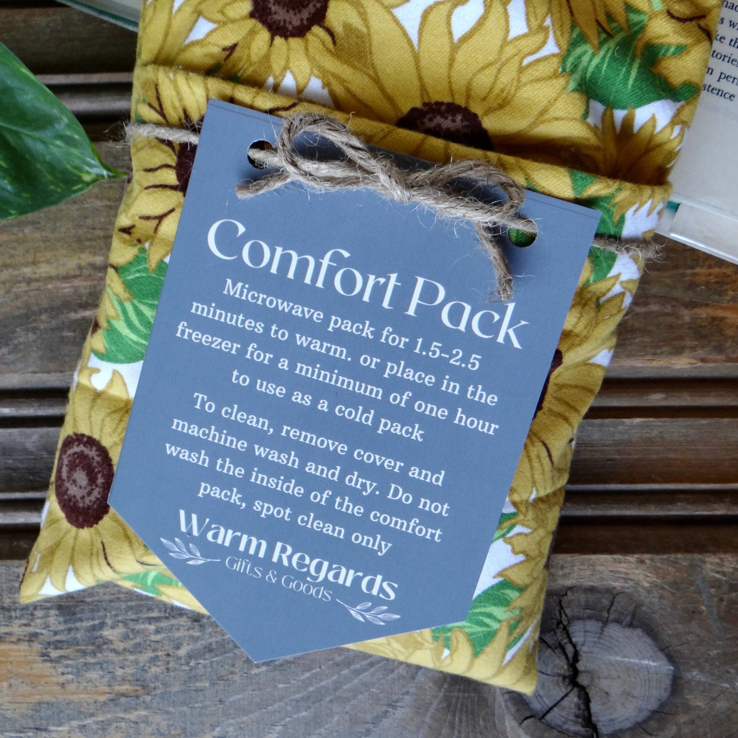 Washable Microwavable Reusable Heating Pad Sunflower Floral